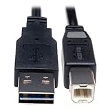 Tripp Lite Universal Reversible USB 2.0 Hi-Speed Cable (Reversible A to B M/M) 1-ft.(UR022-001)
