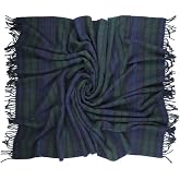 Prince of Scots Highland Tweeds 100% Pure New Wool Fluffy Throw (Black Watch)