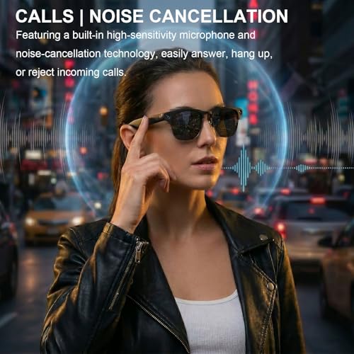 4K Camera Smart Glasses, 8MP Camera Glasses for Life Vlog Travel Work, AI Assistant, Translation, Open-Ear Audio, Blue Light Blocking Glasses, Real-Time Translation, Extra Sunglasses for Men Women