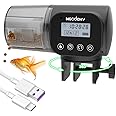 Noodoky Automatic Fish Feeder, Easy Setup Auto Fish Food Dispenser with USB Cable, Timed Feeder for Aquarium, Small Fish Turtle Tank, Auto Feeding on Vacation or Holidays Black