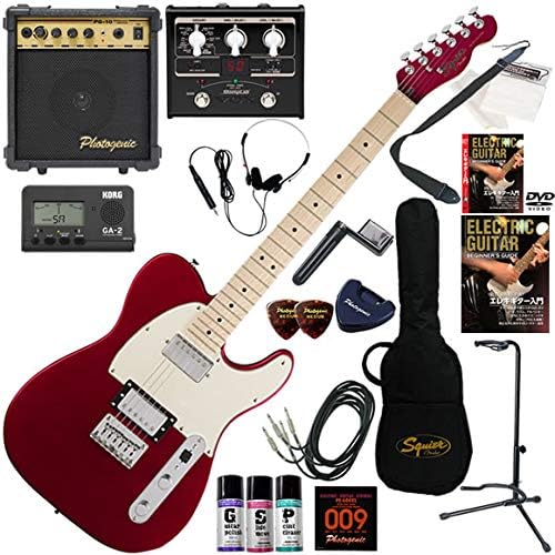 Squier エレキギター 初心者 入門 2h仕様のテレキャスター マルチエフェクターも入ってる Telecaster 最強の点セット 新作 ダークメタリックレッド Dmr Contemporary Hh