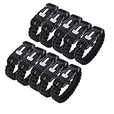 Balight Outdoor Survival Bracelet Cord Paracord Flint Fire Starter Scraper Whistle Gear Kits,Set of 1\2\5\10