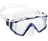 Phantom Aquatics Panoramic Scuba Snorkeling Dive Mask, Blue