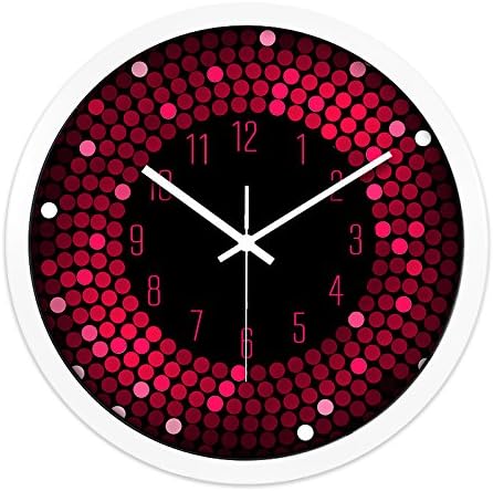 Komo Stylish Bold Classic Quartz Large Wall Clock Non Ticking Silent Restaurant bar Creative Wall Clock Living roo Silent, 12 inch, Metallic White White Box