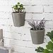 MyGift Set of 2 Wall-Mounted Gray Ceramic Sconce Flower Plant Vase, Succulent Planter Pots