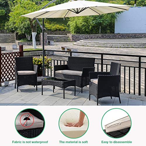 Her Majesty Outdoor Wicker Chair Patio Bistro Rattan Furniture Wicker Conversation Modern Bistro Set with Coffee Table… - Image 2