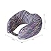 LANGRIA Memory Foam Neck Pillow U-Shape Travel Pillow Ergonomic Contoured Design with Adjustable Neck Size Washable Cover for Plane Train Car Bus Office (Striped Arctic Purple)