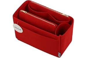 HIMAI Purse Organizer Insert, Handbag Organizer, Bag in Bag Organizer, Perfect for Speedy Neverfull and More, 5 Sizes (Slender Large, Red)