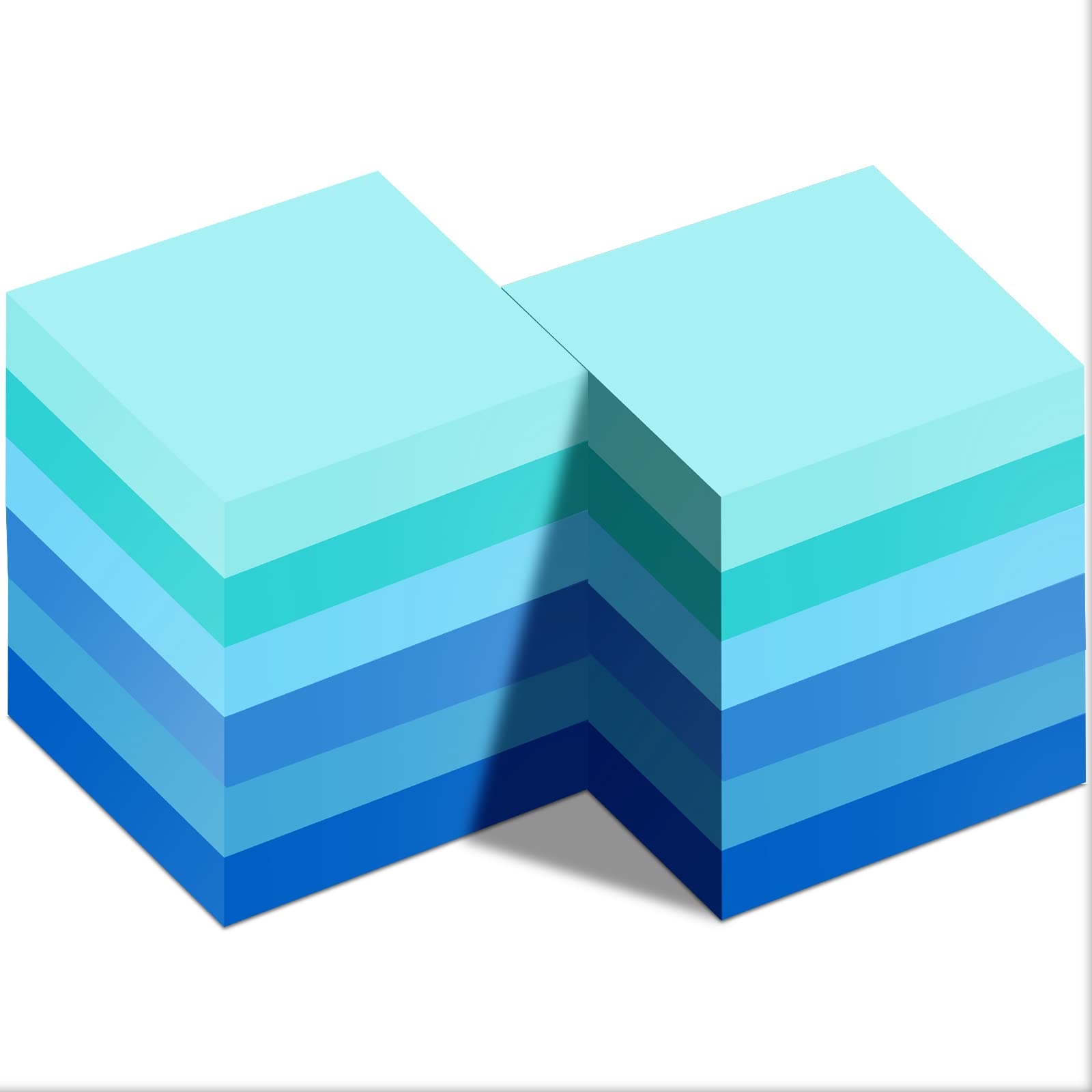 Photo 1 of Blue Sticky Notes 3 x 3 Inch Coastal Colors Self Stick Pads Blue Color Notepads Easy to Post for Home, Office, Notebook,100 Sheets/Pad (12 Packs)