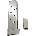 2X Polished Chrome-Plated 1911 Magazine Base Pads â€“ Fits All Kim Pro Tac-Mag Full Size .45 ACP 8-Round Magazines