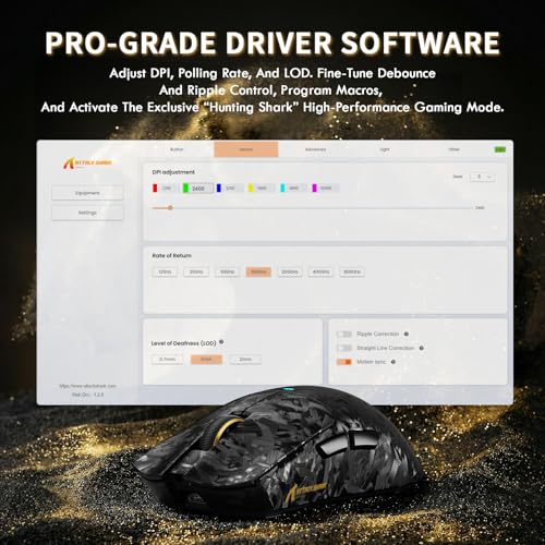 ATTACK SHARK X11 ULTRA Wireless Gaming Mouse With C06 Ultra LED Cable, Carbon Fiber, 54L15 MCU, PAW3950MAX Sensor, Super Light 63g, 8000Hz, BT/2.4G Wireless/Wired, 42000 DPI