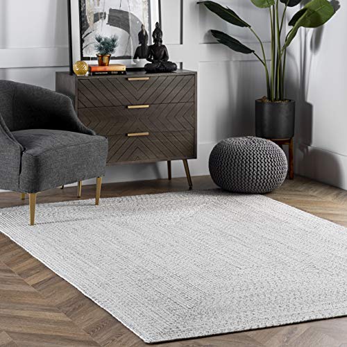nuLOOM Wynn Braided Indoor/Outdoor Area Rug, 9' x 12' Oval, Ivory