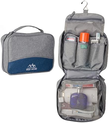 Large Hanging Toiletry Bag, Personal Organizer for Men &amp; Women Rugged &amp; Water Resistant, Gray Oxford L