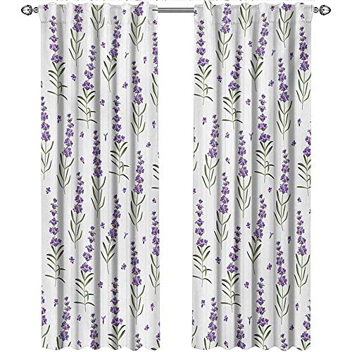 Shenglv Lavender Curtains Panels Nature Pattern With Delicate