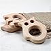 Set of 4pc Wooden Teethers Handmade Wooden Elephant Teether Fish Bird Owl Teethers Beech Wood Pendant