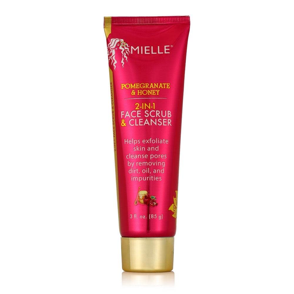 Mielle Organics Pomegranate & Honey 2-In-1 Face Scrub & Cleanser 2oz, White