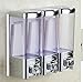 GBW Luxury & Chrome Shampoo Dispenser Pump,Shower Gel,Conditioner,Lotion Dispenser Pump,Wall Mounted 3 Chamber,16X3=48-Ounces,Two Options for installation,GBW-8503