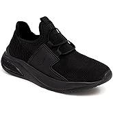 Nautica Kids Youth Sneaker Athletic Slip-On Bungee Running Tennis Shoes Boy - Girl Little Kid-Big Kid-Neave Molded-Black Mono Size-4