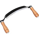 10-Inch Draw Knife,Curved Draw Shave for Debarking Wood | Manganese Steel Blade with 30&deg; Bevel and Dual Wood Handles for Logs, Fence Posts, Firewood, and Rough Shaping
