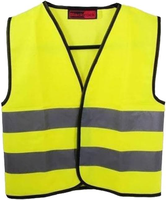 Blackrock Kids High Vis Vest 10-12 Years, Yellow Reflective Vest Hi Vis Visibility Unisex Childrens Safety Jacket