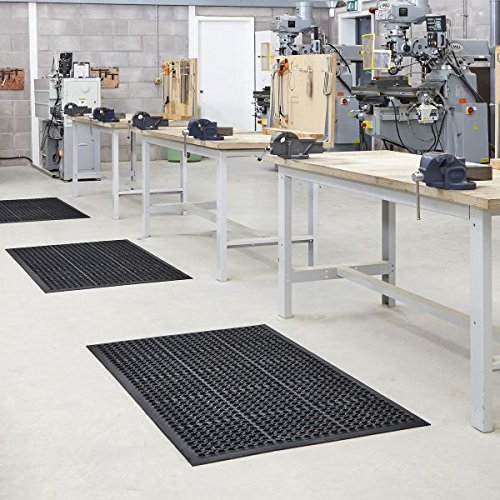 BiGDUG Large Outdoor Rubber Entrance Mats Anti Fatigue None Slip Drainage Door Mat Flooring Size