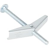 50 Pcs 1/8 Inch Heavy Duty Metal Drywall Anchors Kit | Toggle Bolts and Wing Nuts Set for Hanging Lamps Heavy Items, Butterfly Anchors for Ceiling, Sheetrock, Hollow Wall