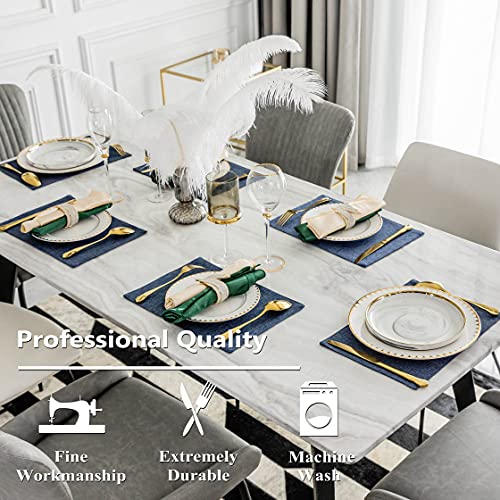 Home Brilliant Set of 4 Placemats Blue Placemats Heat Resistant Dining