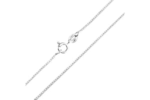 COZMOS SOLID CHAINS 1mm thick solid sterling silver 925 Italian BOX briolette square venetian cube link chain necklace chocker bracelet anklet - 15, 20, 25, 30, 35, 40, 45, 50, 55, 60, 65, 70, 75, 80, 85, 90, 95, 100cm