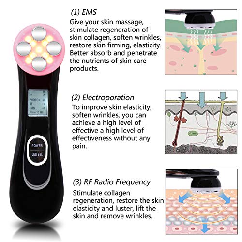 Face Lifting Machine 5 in 1 Skin Tightening Machine EMS Massager for Wrinkle Remover Anti-aging Colors Light Beauty Device