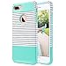 ULAK iPhone 7 Plus Case, Knox Armor Slim Dual Layer Protection Scratch Resistant Hard Back Cover Shock Absorbent TPU Bumper Case for Apple iPhone 7 Plus 5.5 inch-Minimal Mint Stripes