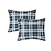 Comfort Spaces - Aaron Sherpa Comforter Set + Throw Combo - 4 Piece - Checker Plaid Pattern - Navy, Blue - King Size - Ultra Softy, Fluffy, Warm - Includes 1 Comforter, 2 Shams, 1 Throw