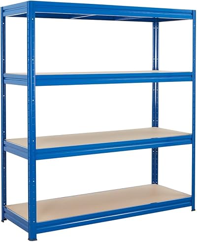 BiGDUG Heavy Duty Garage Shelving Unit 600kg per shelf 4 Tier Blue