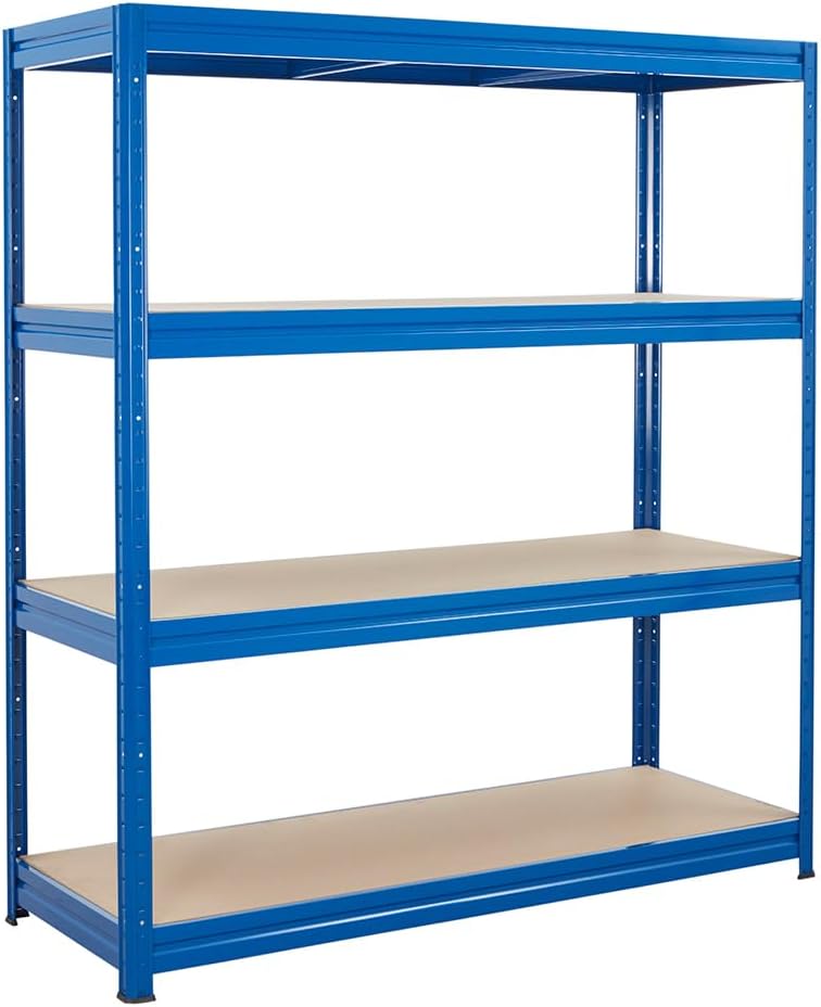 BiGDUG Heavy Duty Garage Shelving Unit 600kg per shelf 4 Tier Blue