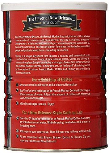 FRENCH MARKET COFFEE & CHICORY DARK ROAST GROUND COFFEE, 12OZ CAN (PACK OF 1)