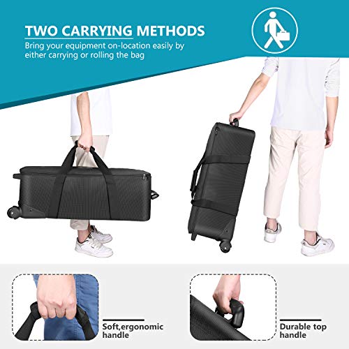 Neewer-32-Inch-Camera-Trolley-Case-Roller-Bag-32x11x11-Inches3-Padded-PartitionEasy-Glide-WheelDurable-1680D-PVC-Cloth-Hard-PlasticGreat-Capacity-for-Photo-Studio-Lighting-Equipment