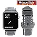 top4cus Compatible with Apple Watch 38mm 42mm 40mm 44mm Genuine Leather Strap Series 4 Series 3 Band for Men and Women (42mm, Unique Gray)