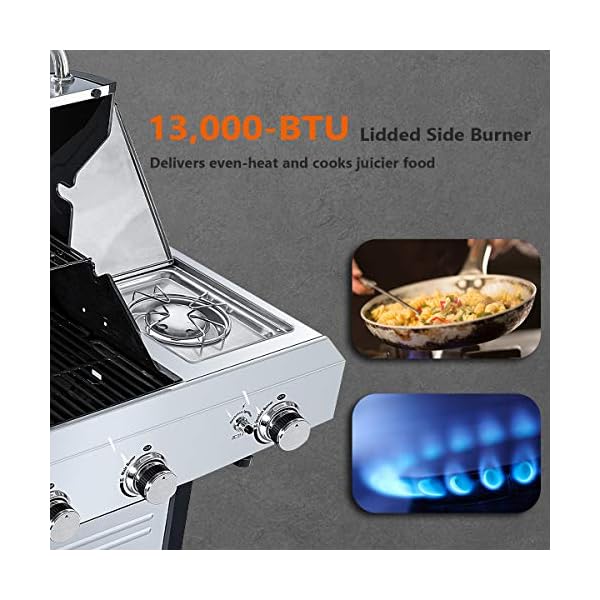 RINKMO-Gas-Grill-2020-Upgrade-670-sq-inch-3-Burner-36000-BTU-per-Hour-Input-Stainless-Steel-Liquid-Propane-Grill-Movable-BBQ-Grills-with-Side-Burner-Cart-Style