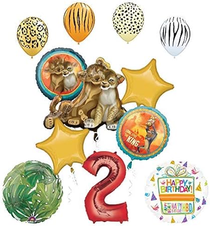 Amazon Com Lion King Party Supplies 2nd Birthday Balloon Bouquet