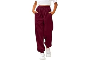 Teen Girls Cargo Joggers Baggy Straight Leg Cotton Bottoms Sweatpants Kids Plain Outdoor Drawstring Pockets Trousers