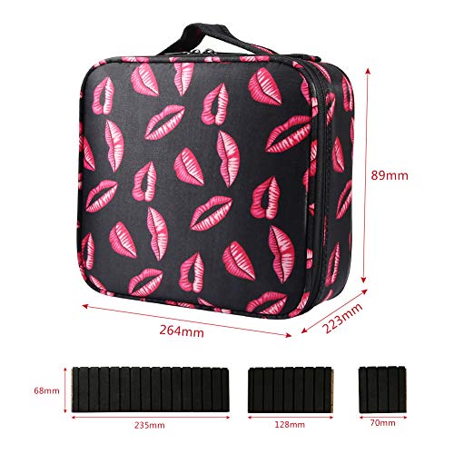 image for Docolor Travel Makeup Train Case Makeup Cosmetic Case Professional Org