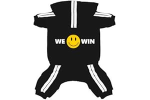 AOLOWEWIN Weowin Pet Outfit - Cute Dog Hoodie Tracksuit Sweater Winter Clothes Pajamas Jumpsuit 4-Legs Black for Puppy Small Medium Large Dogs Girl or Boy (Small)