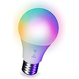 Globe Electric 50589 Color-Changing A19 LED Smart Light Bulb, 2.4 GHz Wi-Fi, 60W Equivalent 800LM, Works with Alexa Only, 1-P