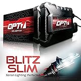 OPT7 Blitz 55W 9006 HID Kit - 5X Brighter - 4X Longer Life - All Bulb Colors and Sizes - 2 Yr Warranty [5000K Pure White Xenon Light]