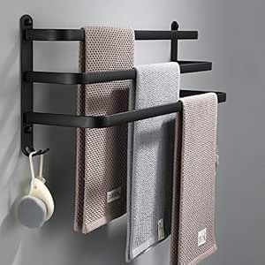Twinkle - Toallero de pared adhesivo para ducha y cocina, resistente al agua, con gancho de 60 cm