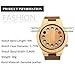 FunkyTop Mens Women Unisex Retro Natural Bamboo Wooden Watches Japan Movement Quartz with Leather Strap 12 Holes Design Wristwatches(Brown#1)