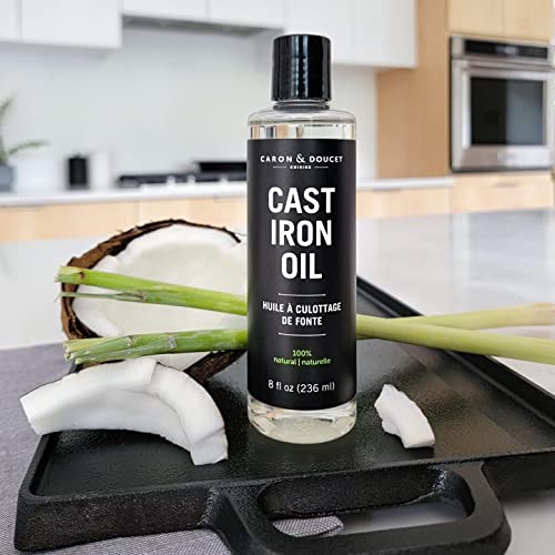 CARON & DOUCET Ultimate Cast Iron Set Seasoning Oil, Cleaning Soap