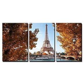 Seine in Paris Eiffel Tower - Canvas Art Wall Art - 16"x24"x3 Panels
