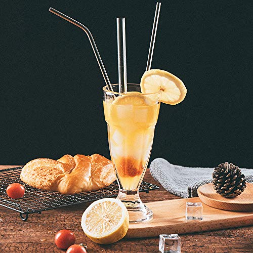 image for VEHHE Metal straws Reusable Stainless Steel Straws 6 Set 10.5
