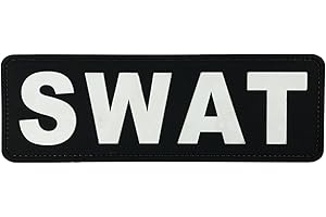 uuKen Large PVC Rubber Tactical Police SWAT Operator Team Patch 8.5x3 inches with Hook Fastener for Tactical Vest Clothes Combat Plate Carrier Law Enforcement (Black and White, Large 8.5"x3")