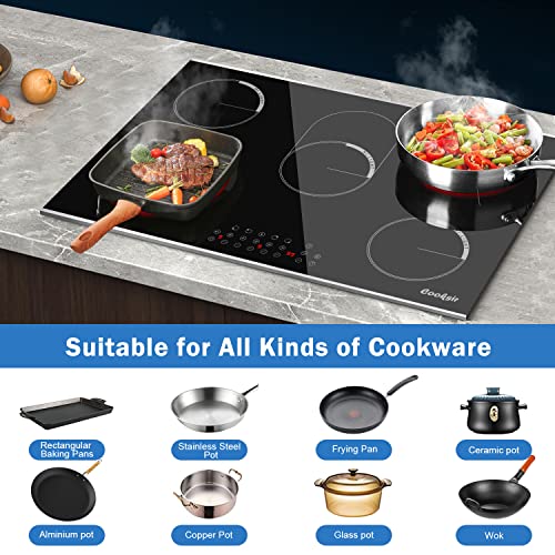 Electric Cooktop 30 Inch, 5 Burner Builtin Radiant Electric Stove Top